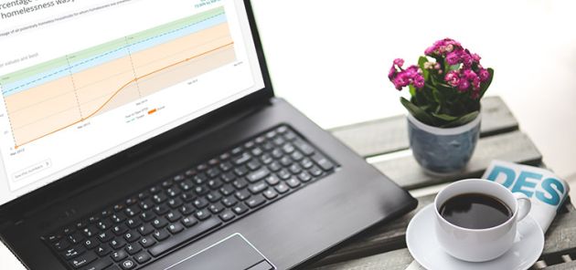 Open data dashboard on laptop