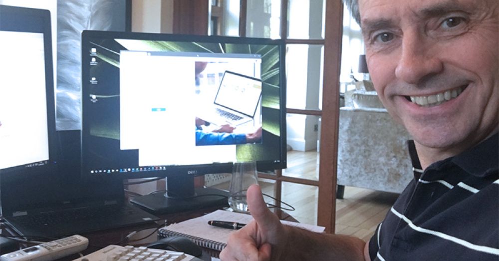 robert hobbs at his desk during covid