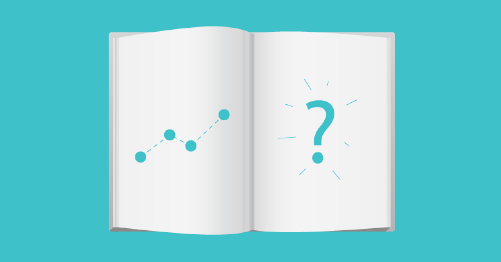 book with graph and question mark on the pages