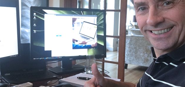 robert hobbs at his desk during covid