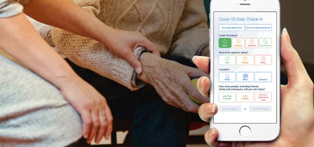 someone holding the inphase staff well being crisis app on an iphone