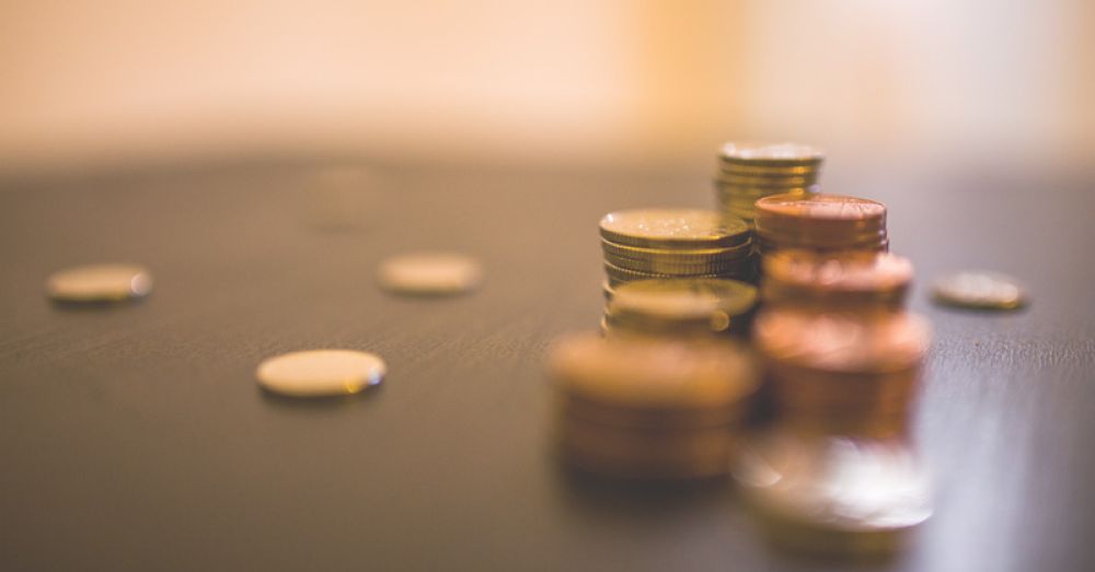 stacks of pennies on a table